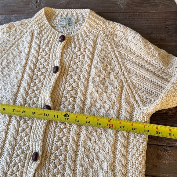 Donegal Tradition vintage Irish fisherman sweater soft wool leather buttons Med - Picture 11 of 15